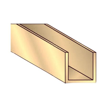 Profilo a U Algo, dimensione 10x15x1 mm, lunghezza 2000 mm, Alluminio finitura Alpax Oro
