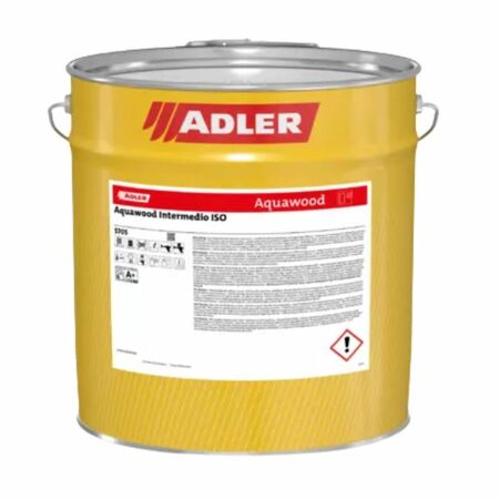 Fondo Aquawood Intermedio Iso 5361305 Adler per elementi costruttivi in legno esterno/interno, base acqua, latta 5 kg, finitura Canapa