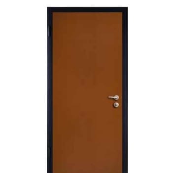 Alias porta blindata STEEL C Sinistra 800x2000 mm, classe 3, finitura interno-esterno Tanganica Medio, accessori Ottone