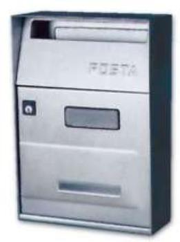 Cassetta Postale Alubox EFFE 1 21x30.5x9.5 cm modello senza tetto in acciaio inox colore Argento