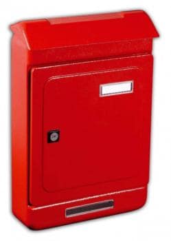 Cassetta Postale Alubox UNO MAXI formato rivista 26,3x39.5x7 cm in lamiera zincata verniciata colore Rosso