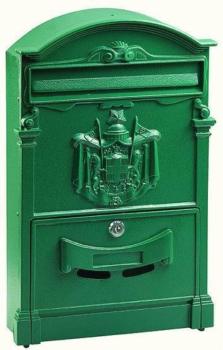 Cassetta Postale singola Alubox, serie Residence Maxi, formato rivista, misure 46x30x9,5 cm, in Alluminio, colore Verde