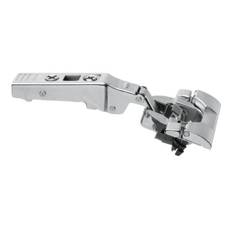 Cerniera Inserta Clip Top 79B9494 Blum per mobili ad angolo +15° III, battuta con sormonto massimo, Blumotion disattivabile, finitura Nichelato