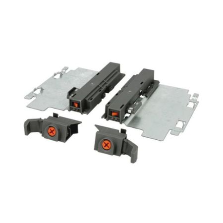 Set Tip-On T55.7150S Blum per guida Tandem 560 estrazione totale, Acciaio e Plastica finitura Grigio