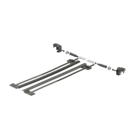 Set stabilizzatore laterale ZST.600TV Blum per guida Tandem, lunghezza 600 mm, rasabile, Plastica finitura Grigio Polvere R7037