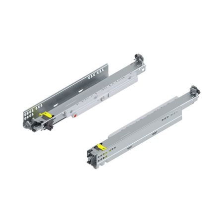 Guida scorrevole Movento Tip-On Blum 760H4000T per cassetto, lunghezza 400 mm, estrazione totale, portata 40 kg, Acciaio finitura Zincato