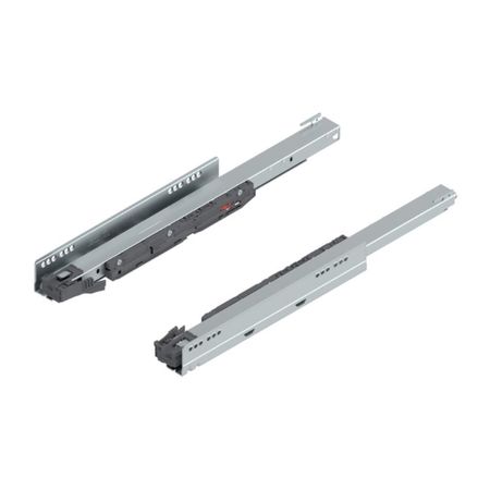 Guida scorrevole Legrabox Blumotion Blum 750.5001S per cassetto metallico, lunghezza 500 mm, estrazione totale, portata 40 kg, Acciaio finitura Zincato