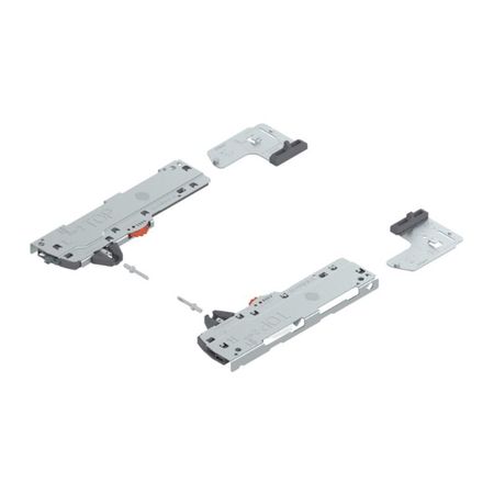Set Tip-On Blumotion T60L7540 Blum per guide Movento e Legrabox, unitÃ  L3, lunghezza 350-600 mm, peso 15-40 kg, Acciaio e Plastica finitura Grigio R7037