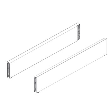 Set Boxcup laterale Z37L390I.D Blum per Tandembox intivo, lunghezza 400 mm, finitura Acciaio Inox