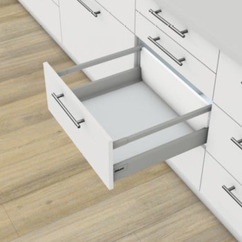 Cassettone Tandembox antaro 378M5000-SW/G-F90 Blum assemblato, dimensioni 900x500 mm, colore Bianco Seta
