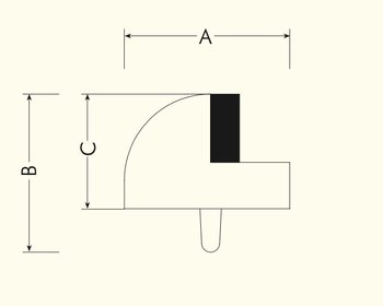 Fermaporta basso Bal, altezza 25 mm, base 50x44 mm, finitura Ottone Bronzato Graffiato