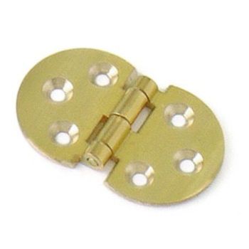 Cerniera 112 Elab per ribaltina, tonda con asole, dimensione 30x47 mm, finitura Ottone Lucido