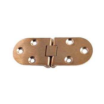 Cerniera a biscotto con fermo, Lunghezza 80 mm Altezza 30 mm, Ottone brunito