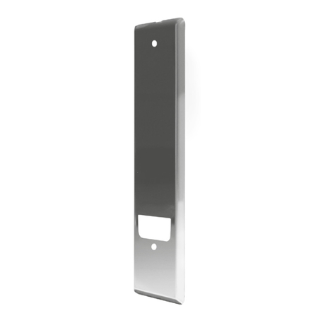 Copriavvolgibile mini rettangolare 1800 Bolis per tapparella, universale, interasse 105 mm, dimensioni 55x205 mm, finitura Inox