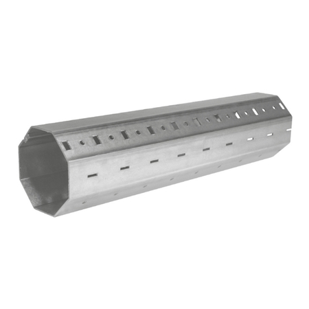 Rullo ottagonale 3100A Bolis per tapparella avvolgibile, sezione 70 mm, spessore 1,2 mm, lunghezza 3000 mm, Ferro finitura Zincato