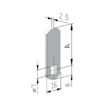 Levetta semplice Giussani 230ZB per cilindro, altezza 46 mm, finitura Zincato Bianco