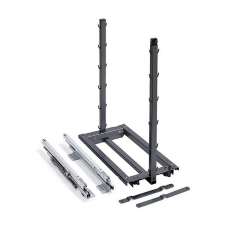 Kit dispensa Junior Slim Kessebohmer per mobile cucina larghezza 200 mm, altezza 640-728 mm, estrazione totale con soft stop, finitura Antracite