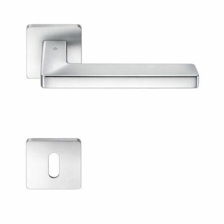 Maniglia moderna per porta, Colombo Design ESPRIT, con rosetta e bocchetta con foro Normale, finitura Cromo Opaco