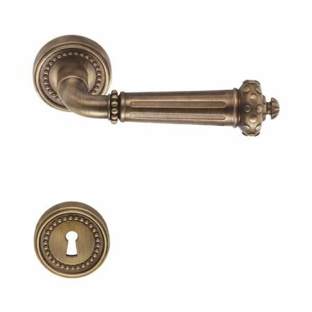 Maniglia Colombo Design serie Antologhia - BYBLOS, con rosetta e bocchetta con foro Normale, finitura Bronzo Satinato Verniciato