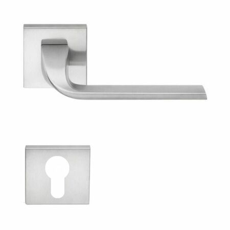 Maniglia Isy BL 11 RY Colombo Design per porta, foro Yale, rosetta quadrata 52 mm, finitura Cromat