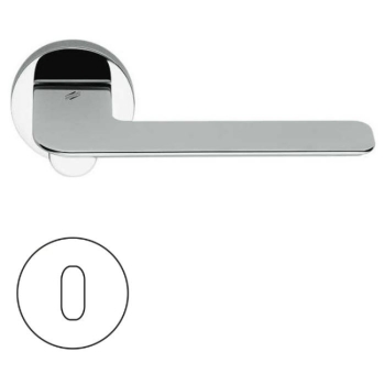 Maniglia Slim FF 11 R Colombo Design per porta, foro Normale, rosetta tonda diametro 50 mm, finitura Cromo