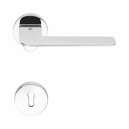 Maniglia Slim FF 11 R Colombo Design per porta, foro Normale, rosetta tonda diametro 50 mm, finitura Cromo