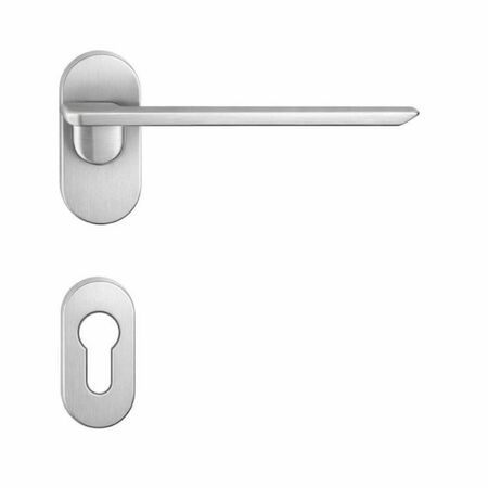 Maniglia Slim FF 11 RSMY Colombo Design per porta, foro Yale, rosetta stretta ovale 62x30 mm, finitura Cromat