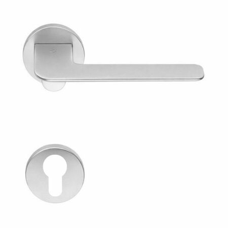 Maniglia Slim FF 11 RY Colombo Design per porta, foro Yale, rosetta tonda diametro 50 mm, finitura Cromat