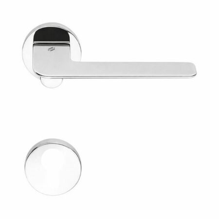 Maniglia Slim FF 11 RY Colombo Design per porta, foro Yale, rosetta tonda diametro 50 mm, finitura Cromo