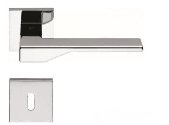 Maniglia Dea FF 21 R Colombo Design per porta, foro Patent, rosetta quadrata 50 mm, finitura Cromo