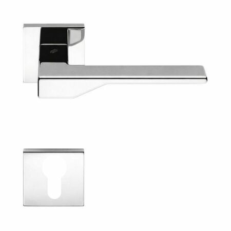 Maniglia Dea FF 21 RY Colombo Design per porta, foro Yale, rosetta quadrata 50 mm, finitura Cromo