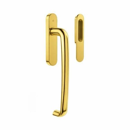Maniglione ID 113 Colombo Design, per alzante scorrevole finestra, con conchiglia 152,5x34 mm, finitura Oroplus