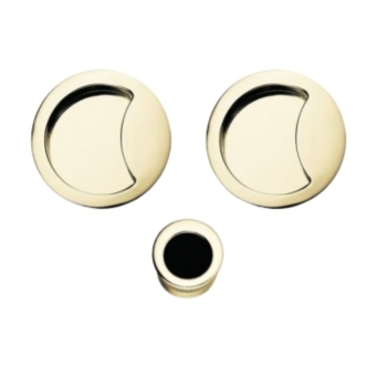Kit per porta scorrevole Open Colombo design, maniglie ad incasso, maniglietta di trascinamento, finitura zirconium gold HPS