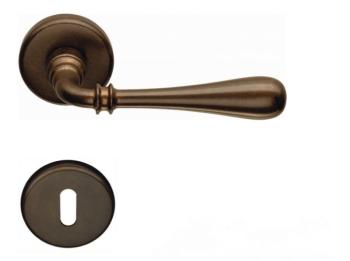 Maniglia per porta, Colombo Design serie Ida, con rosetta foro Normale, finitura Bronzo Antico