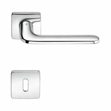 Maniglia Roboquattro S ID 51 R Colombo Design per porta, foro Normale, rosetta quadrata 52 mm, finitura Cromo Lucido
