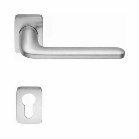 Maniglia Roboquattro S ID 51 RSMY Colombo Design per porta, foro Yale, rosetta rettangolare 63x30 mm, finitura Cromat