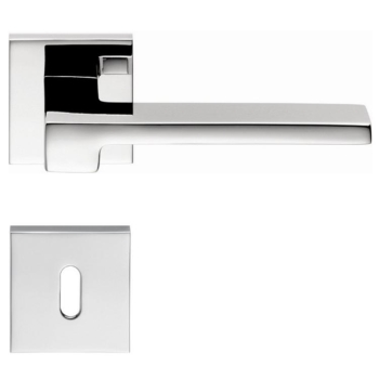 Maniglia Zelda MM 11 RF Colombo Design per porta, foro Patent, rosetta bassa quadrata 50 mm, finitura Cromo