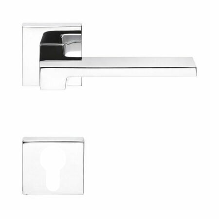 Maniglia Zelda MM 11 RF Colombo Design per porta, foro Patent, rosetta bassa quadrata 50 mm, finitura Cromo