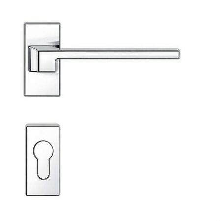 Maniglia Zelda MM 11 RSMY Colombo Design per porta, foro Yale, rosetta stretta 63x30 mm, finitura Cromo