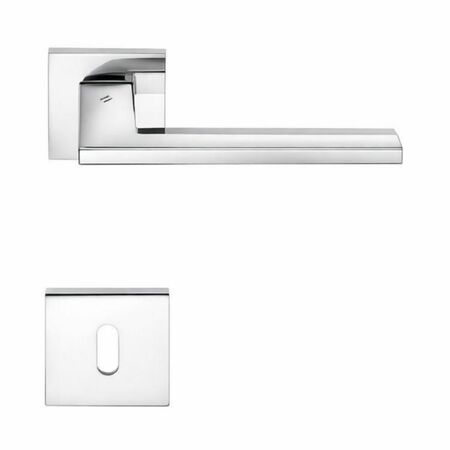 Maniglia Electra MS 11 R Colombo Design per porta, foro Patent, rosetta quadrata 50 mm, finitura Cromo Lucido