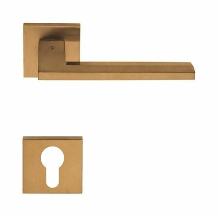Maniglia Electra MS 11 RY Colombo Design per porta, foro Yale, rosetta quadrata 50 mm, finitura Vintage Mat