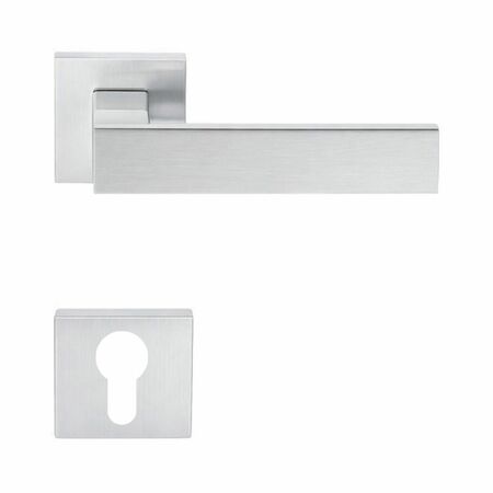 Maniglia Alba LC 91 RY Colombo Design per porta, foro Yale, rosetta quadrata 50 mm, finitura Cromo-Cromat