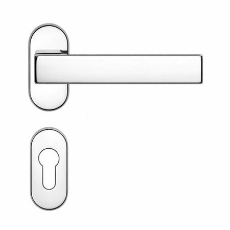 Maniglia Robocinque ID 61 RSMY Colombo Design per porta finestra, foro Yale, rosetta ovale 62x30 mm, finitura Cromo