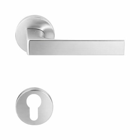 Maniglia Robocinque ID 61 RY Colombo Design per porta, foro Yale, rosetta tonda diametro 50 mm, finitura Cromat