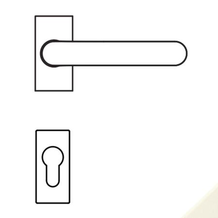 Maniglia One Q Mood Colombo Design CC21RSMY per porta, rosetta e bocchetta rettangolare foro Yale, quadro 8 mm, Cromall finitura Bianco Opaco