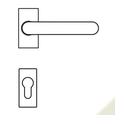 Maniglia One Q Mood Colombo Design CC21RSMY per porta, rosetta e bocchetta rettangolare foro Yale, quadro 8 mm, Cromall finitura Bianco Avorio