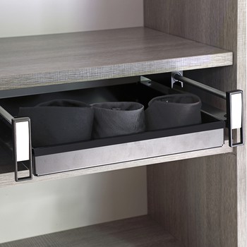 Cassetto estraibile per armadio Confalonieri, larghezza 360 mm, altezza 400 mm, finitura Nichel Verniciato