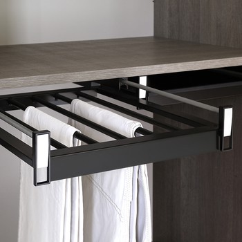 Portapantaloni estraibile per armadi Confalonieri, larghezza 500 mm, altezza 400 mm, finitura Argento