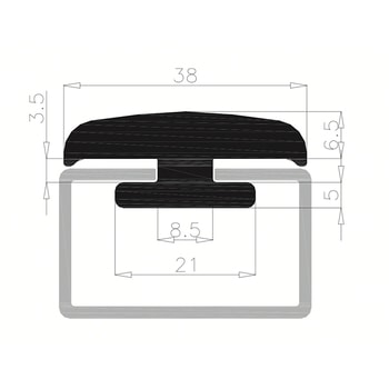 Guarnizione in PVC Complastex, per cavalletto portavetro, profilo 10 mm, finitura Bianco