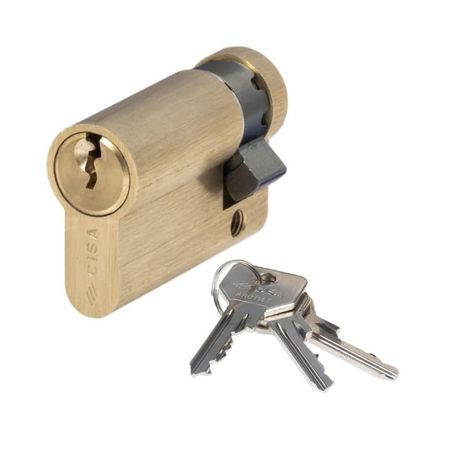 Mezzo cilindro a profilo Europeo Cisa 94/10 serie C2000, lunghezza 103,5 mm, colore Ottone smerigliato